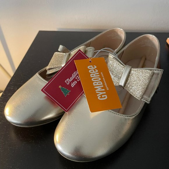 Gymboree Gold Sparkle Bow Flats Size 3Y - Perfect for Christmas! - Picture 4 of 4